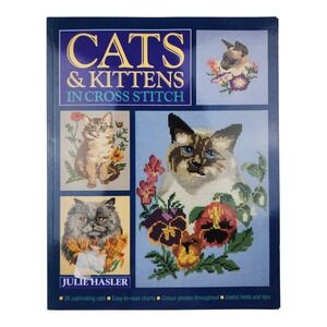 Vintage 1994 Julie Hasler Cats & Kittens in Cross Stitch Book 38 Patterns